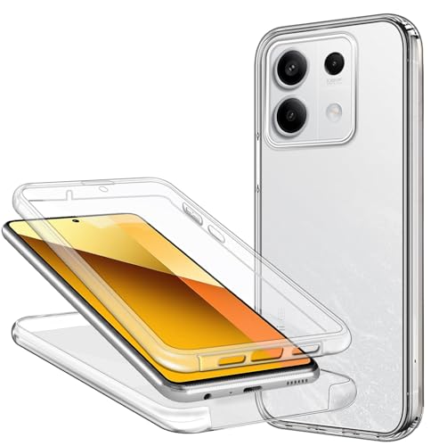 ZYIMOU Handyhülle für Xiaomi Redmi Note 13 5G Hülle 360 Grad, Transparent Dünn Durchsichtige Case Full Schutz Silikon SchutzHandyhülle, Hart PC Zurück + Weich TPU Vorderseite von ZYIMOU