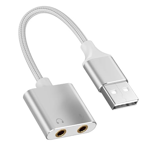 Doppelfunktions-USB-Sound-Adapter, Kabel, Kopfhörer und Mikrofon, Soundkarte für Gaming-Podcasting und Online-Meetings von ZYKEJJDDAK