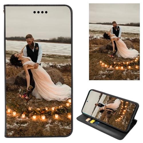 ZYLLER Personalisierte Hülle für Motorola Moto Edge 30 Ultra,Flip Leder Hülle Kartenfach Standfunktion Case,mit Eigenem Foto Bild Text Personalisiert Case,für Moto Edge 30 Ultra Handyhülle von ZYLLER