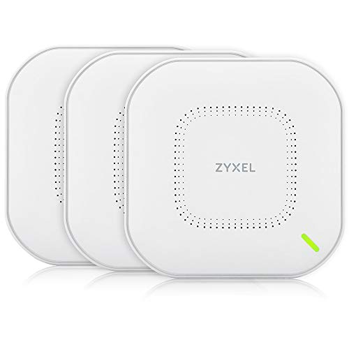 ZyXEL – Echter WiFi 6 WLAN-AP (802.11ax Dual-Band), 3.0 Gbps mit Quad-Core-CPU und Dual 4x4 MU-MIMO-Antenne, verwaltbar über Nebula App/Cloud oder Standalone, 3er Pack, KEIN Netzteil [NWA210AX] von ZYXEL