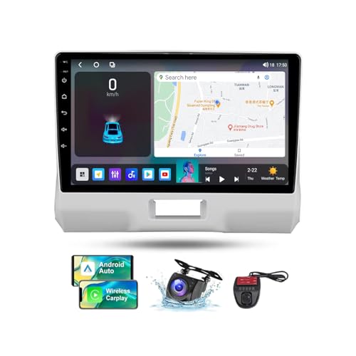 Android 13 Double DIN GPS Car Radio für Suzuki Hustler 2014-2019 mit Carplay Android Auto 9 Zoll HD Touchscreen FM RDS DAB+ Autoradio Bluetooth 5.0 WiFi GPS SWC + DVR Camera(NF-5) von ZZPHKK