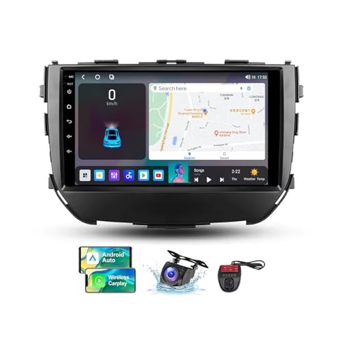 Android 13 Double DIN GPS Car Radio für Suzuki Vitara Brezza 2016-2019 mit Carplay Android Auto 9 Zoll HD Touchscreen FM RDS DAB+ Autoradio Bluetooth 5.0 WiFi GPS SWC + DVR Camera(NF-5) von ZZPHKK