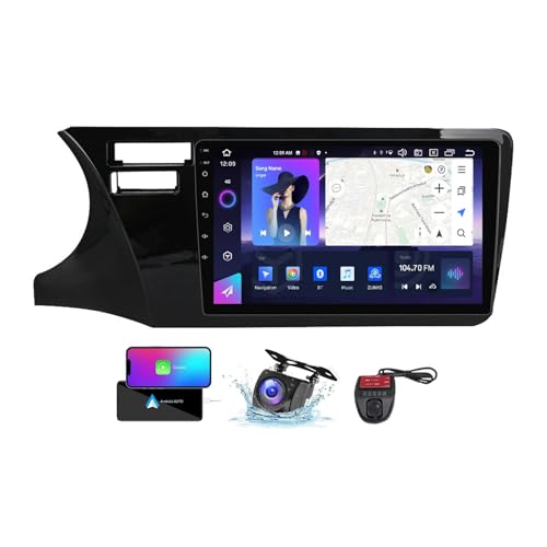 ZZPHKK 9 Zoll Android 13 Double DIN Car DAB+ Radio für Honda City 2014-2017 mit Wireless CarPlay Android Bluetooth 5.0/4G WiFi/FM RDS Auto Radio Player/Lenkradsteuerung/DSP Stereo(NF-4) von ZZPHKK