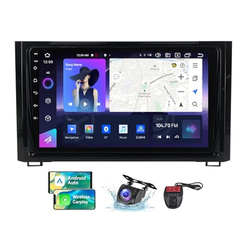 ZZPHKK Android 13 Auto Radio Player 2 Din 9 Zoll Touchscreen für Toyota Sequoia 2014-2018 Built-in Video Devices/FM RDS DAB+ Radio/Bluetooth 5.0/CarPlay Android Auto/Lenkradsteuerung(NF-7) von ZZPHKK