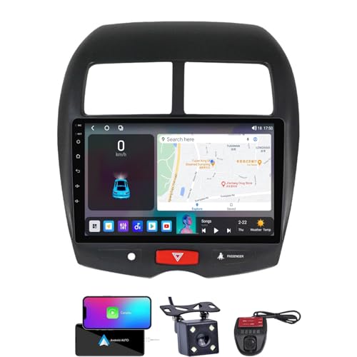 ZZPHKK Android 13 Autoradio für Mitsubishi ASX 1 2010-2016 mit Carplay Android Auto, 9 Zoll Auto Stereo Radio mit Carplay Android Auto Bluetooth 5.0 GPS FM/RDS Radio SWC Rückfahrkamera(A,NF-6) von ZZPHKK