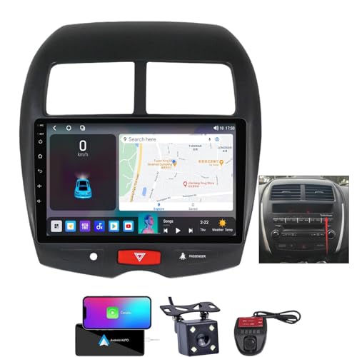 ZZPHKK Android 13 Autoradio für Mitsubishi ASX 1 2010-2016 mit Carplay Android Auto, 9 Zoll Auto Stereo Radio mit Carplay Android Auto Bluetooth 5.0 GPS FM/RDS Radio SWC Rückfahrkamera(B,NF-4) von ZZPHKK