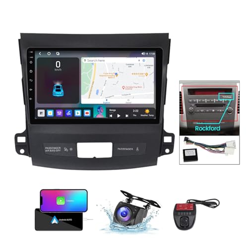 ZZPHKK Android 13 Autoradio für Mitsubishi Outlander 2 CW0W 2005-2013 mit 9 Zoll Auto Stereo Radio mit 4G WiFi Carplay Android Auto Bluetooth 5.0 GPS FM/RDS Radio SWC Rückfahrkamera(B,NF-3) von ZZPHKK