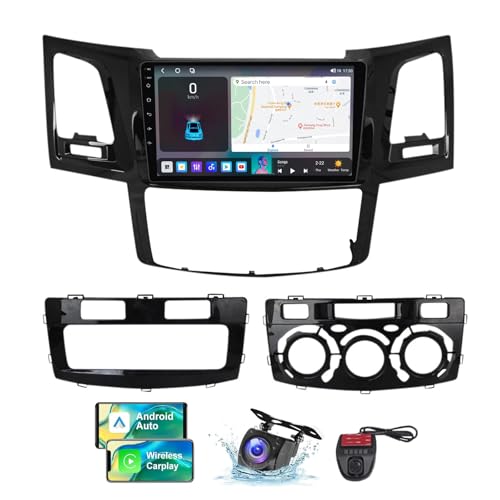 ZZPHKK Android 13 Autoradio für Toyota Fortuner 1 HILUX 2005-2014 9 Zoll Touch Display Auto Radio Player mit Carplay Android Auto/GPS DSP/4G WiFi/FM RDS DAB+/BT Freisprecheinrichtung(NF-4) von ZZPHKK