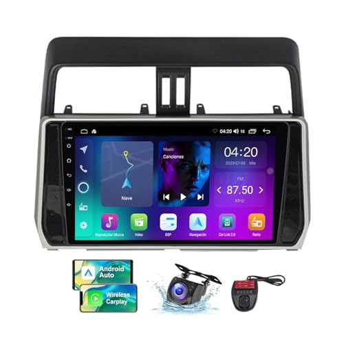 ZZPHKK Android 13 Autoradio für Toyota Land Cruiser Prado 150 2018-2020 10 Zoll Touch Display Auto Radio Player mit Carplay Android Auto/DSP/4G WiFi/FM RDS DAB+/BT Freisprecheinrichtung(NF-1) von ZZPHKK