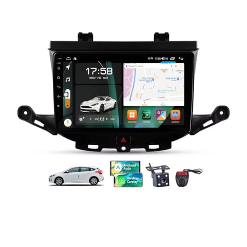 ZZPHKK Android 13 Car Radio mit GPS-Navigationssystem für Opel Astra K 2015-2022 mit DSP Bluetooth 4G WiFi 2 DIN 9 Zoll Screen Carplay Android Auto mit Lenkradsteuerung DSP FM RDS DAB+(A,NF-7) von ZZPHKK