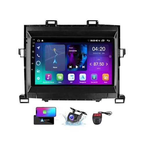 ZZPHKK Android 13 Carplay Android Auto Car Radio 2 DIN für Toyota Alphard H20 2008-2014 FM RDS DAB+ Car Radio mit Screen 9 Zoll Unterstützung DSP Equalizer/BT 5.0/Rear View Camera(NF-2) von ZZPHKK