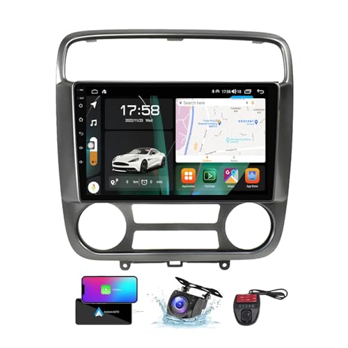 ZZPHKK Double DIN Android 13 Car Radio Compatible with Wireless CarPlay für Honda Stream 1 2000-2006 mit 9 Zoll QLED Touchscreen Bluetooth 5.0/FM AM RDS DAB+ Radio/USB/Lenkradsteuerung(A,NF-4) von ZZPHKK