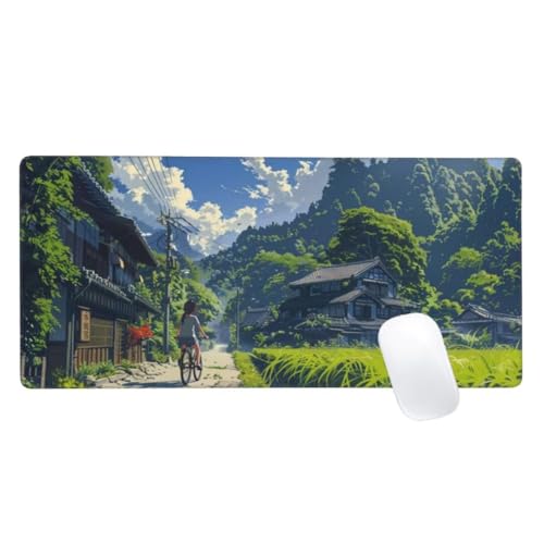 Gaming Mauspad Dschungel Motiv, 1600x800 XXL Mousepad Landschaft Mauspad, Anti-Rutsch Gaming Mouse Pad, Verbessert Präzision und Geschwindigkeit, Genähte Kanten Haltbarkeit Für Office Desk Mat Z2-586 von Zaafeen