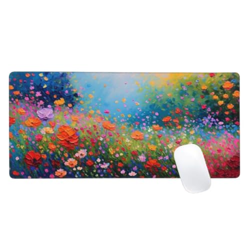 Gaming Mauspad Farbe Motiv, 1500x800 XXL Mousepad Malerei Mauspad, Anti-Rutsch Gaming Mouse Pad, Verbessert Präzision und Geschwindigkeit, Genähte Kanten Haltbarkeit Für Office, PC, Desk Mat Z2-174 von Zaafeen