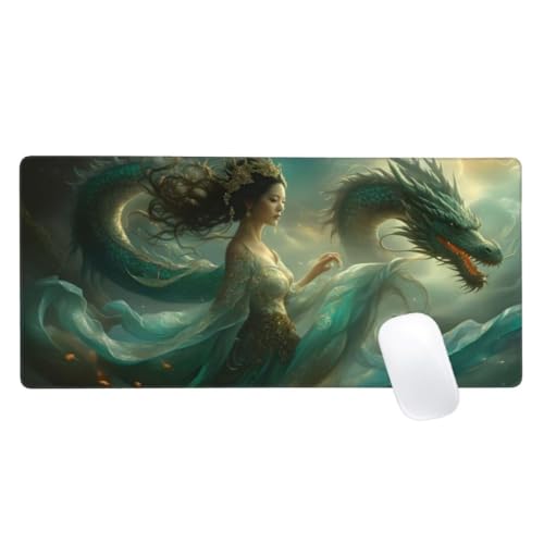 Gaming Mauspad Frau Motiv, 1200x600mm XXL Mousepad Tier Mauspad, Anti-Rutsch Gaming Mouse Pad, Verbessert Präzision und Geschwindigkeit, Genähte Kanten Haltbarkeit Für Home, Office, PC, Desk Mat Z2-40 von Zaafeen