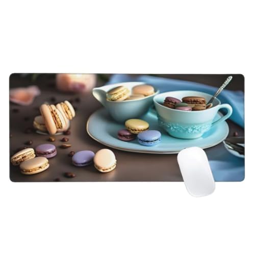 Gaming Mauspad Kaffee Motiv, 1200x600mm XXL Mousepad Keks Mauspad, Anti-Rutsch Gaming Mouse Pad, Verbessert Präzision und Geschwindigkeit, Genähte Kanten Haltbarkeit Für Office, PC, Desk Mat Z2-202 von Zaafeen