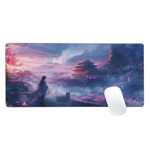 Gaming Mauspad Palast Motiv, 1600x800 XXL Mousepad Landschaft Mauspad, Anti-Rutsch Gaming Mouse Pad, Verbessert Präzision und Geschwindigkeit,Genähte Kanten Haltbarkeit Für Office, PC, Desk Mat Z2-518 von Zaafeen