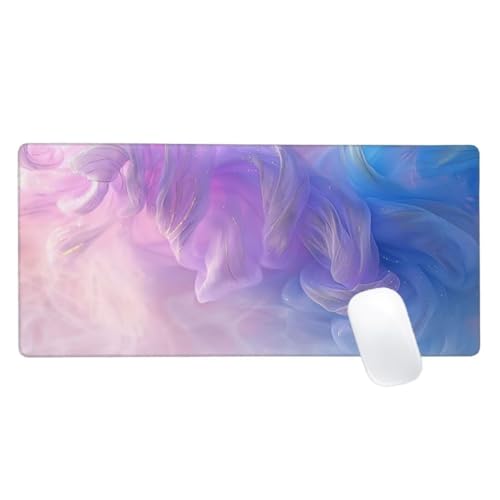 Gaming Mauspad Rosa Motiv, 1600x800 XXL Mousepad Hellblau Mauspad, Anti-Rutsch Gaming Mouse Pad, Verbessert Präzision und Geschwindigkeit, Genähte Kanten Haltbarkeit Für Office, PC, Desk Mat Z2-510 von Zaafeen