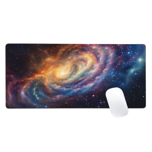 Gaming Mauspad Sternenhimmel Motiv, 1500x800 XXL Mousepad Nordisch Mauspad, Anti-Rutsch Gaming Mouse Pad, Verbessert Präzision und Geschwindigkeit,Genähte Kanten Für Office, Desk Mat Geschenk Z2-694 von Zaafeen