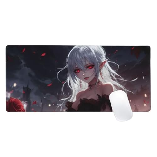 Mauspad XXL 1000x500mm, Schwarz Mousepad Hexe Gaming Mauspad Groß, Vernähte Kanten,Wasserdichtt Rutschfeste Gummibasis,Erweiterter Schreibtisch Schutz,Gaming Zubehör für Maus Tastatur,Home Decor Z2-97 von Zaafeen