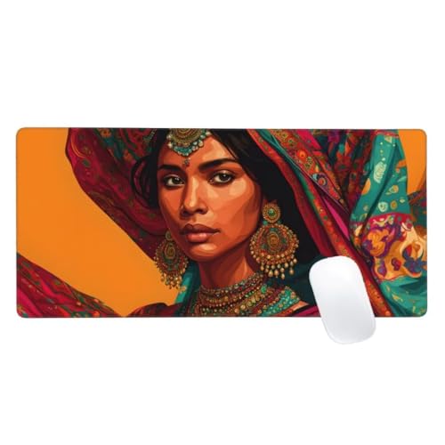 Mauspad XXL 1200x600mm, Afrika Mousepad Frau Gaming Mauspad Groß, Vernähte Kanten,Wasserdichtt Rutschfeste Gummibasis,Erweiterter Schreibtisch Schutz,Gaming Zubehör für Maus Tastatur,Home Decor Z2-193 von Zaafeen