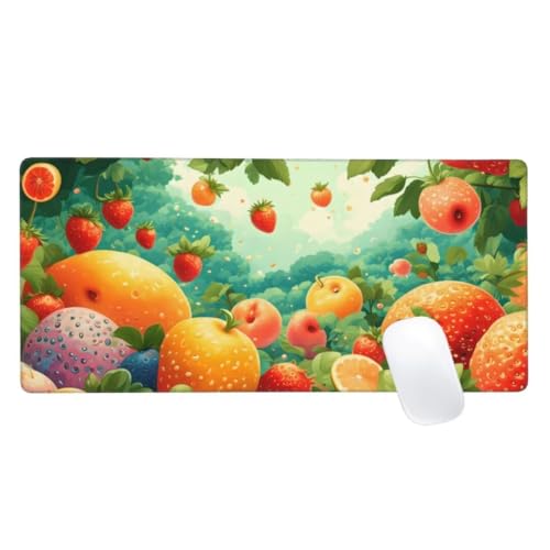 Mauspad XXL 1200x600mm, Herbst Mousepad Obst Gaming Mauspad Groß, Vernähte Kanten,Wasserdichtt Rutschfeste Gummibasis,Erweiterter Schreibtisch Schutz,Gaming Zubehör für Maus Tastatur,Home Decor Z2-153 von Zaafeen