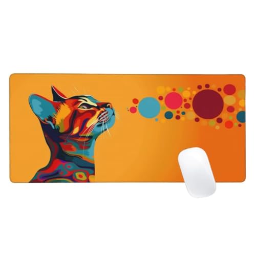 Mauspad XXL 1500x800, Farbe Mousepad Orange Farbe Gaming Mauspad Groß, Vernähte Kanten, Wasserdichtt Rutschfeste Gummibasis,Erweiterter Schreibtisch Schutz,Gaming Zubehör für Maus und Tastatur, Z2-753 von Zaafeen