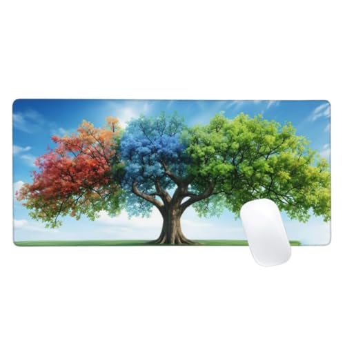 Mauspad XXL 600x300mm, Blau Mousepad Grün Gaming Mauspad Groß, Vernähte Kanten,Wasserdichtt Rutschfeste Gummibasis,Erweiterter Schreibtisch Schutz,Gaming Zubehör für Maus und Tastatur,Home Decor Z2-43 von Zaafeen