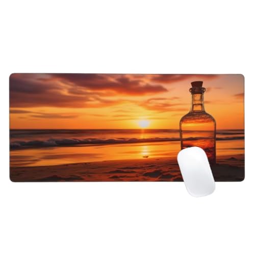 Mauspad XXL 900x400mm, Herbst Mousepad Driftflasche Gaming Mauspad Groß,Vernähte Kanten,Wasserdichtt Rutschfeste Gummibasis,Erweiterter Schreibtisch Schutz,Gaming Zubehör für Maus und Tastatur, Z2-213 von Zaafeen