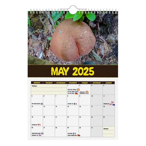 Der Größte Pilze-Kalender Der Welt 2025 Zum Aufhängen An Der Wand, Lustiger Neuheits-Humor, 12-Monats-Kalender, Monatlicher Papierplaner 2025, Lustiger Kalender Für Zuhause, Neuheitsgeschenk von Zankie