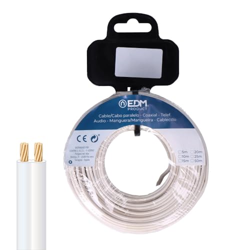 Zarivy Parallelkabelrolle, 2 x 0,75 mm, weiß, 25 m, ideal für Audio-Verbindungen. Bietet hohe Qualität und Haltbarkeit, perfekt für Amateure und professionelle Toner. von Zarivy