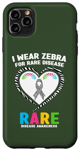 Hülle für iPhone 11 Pro Max T-Shirt „I Wear Zebra for Rare Disease“ — Tag der Seltenen Krankheiten 2025 von Zebra 25 - Rare Disease Awareness Apparel.