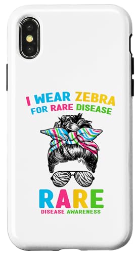 Hülle für iPhone X/XS Shirt zum Tag der seltenen Krankheit 2025 – Tragen Sie Zebra für seltene Krankheiten von Zebra 25 - Rare Disease Awareness Apparel.