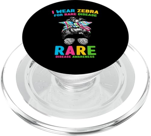 Ich trage Zebra zum Tag der seltenen Krankheiten 2025 PopSockets PopGrip für MagSafe von Zebra 25 - Rare Disease Awareness Apparel.