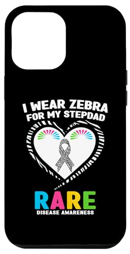 Hülle für iPhone 12 Pro Max Shirt zum Tag der seltenen Krankheit 2025 - I Wear Zebra for My Stepdad von Zebra Rare 13 - Rare Disease Awareness Apparel.