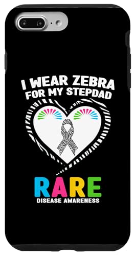 Hülle für iPhone 7 Plus/8 Plus Shirt zum Tag der seltenen Krankheit 2025 - I Wear Zebra for My Stepdad von Zebra Rare 13 - Rare Disease Awareness Apparel.