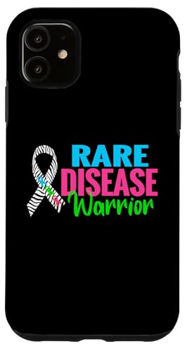 Hülle für iPhone 11 Bewusstseinsshirt für seltene Krankheiten – Krieger Tag der seltenen Krankheit 2025 von Zebra Rare Disease Day Support Apparel.