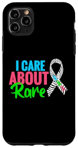 Hülle für iPhone 11 Pro Max I Care T-Shirt für seltene Krankheiten – Tag für seltene Krankheiten 2025 von Zebra Rare Disease Day Support Apparel.