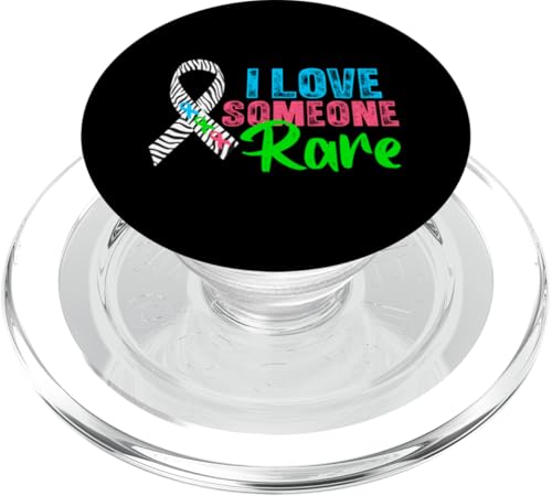 I Love Awareness Shirt für seltene Krankheiten - Tag der Seltenen Krankheiten 2025 PopSockets PopGrip für MagSafe von Zebra Rare Disease Day Support Apparel.