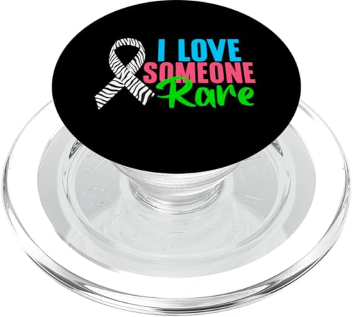 I Love Awareness Shirt für seltene Krankheiten - Tag der Seltenen Krankheiten 2025 PopSockets PopGrip für MagSafe von Zebra Rare Disease Day Support Apparel.