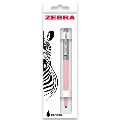 Zebra Pen 901 Druckkugelschreiber, mittlere Spitze, 1,0 mm Spitze, schwarze Tinte, pastellrosa Schaft von Zebra Pen