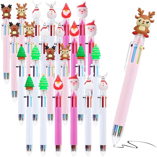 24 Pcs Weihnachts Kugelschreiber,0.5mm Weihnachtsstifte,Weihnachtsgel Tinte Stifte,Druckkugelschreiber,Weihnachts Schreibender Kugelschreiber für Studenten Kinder Weihnachten Party Geschenke (24pcs) ﻿ von ZeiLaBang Kakadi