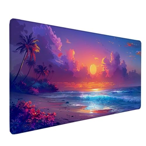 Gaming Mauspad XXL 60 x 30 cm, Mauspad Groß Rot Desk Mat Sonnenuntergang Mouse Pad Vernähte Kanten Wasserdicht Anti-Rutsch Tischunterlage Verbessert Präzision und Geschwindigkeit-Für PC, Laptop 8-5 von Zeipopge