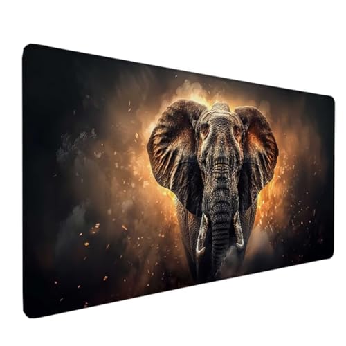 Gaming Mauspad XXL 80 x 40 cm, Mauspad Groß Schwarz Desk Mat Elefant Mouse Pad Vernähte Kanten Wasserdicht Anti-Rutsch Tischunterlage Verbessert Präzision und Geschwindigkeit-Für PC, Laptop B-A von Zeipopge