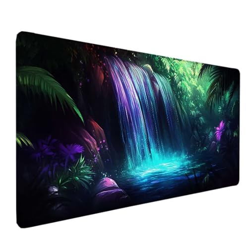 Gaming Mauspad XXL 800x300 MM, Mauspad Groß Schwarz Desk Mat Fallen Mouse Pad Vernähte Kanten Wasserdicht Anti-Rutsch Tischunterlage Verbessert Präzision und Geschwindigkeit-Für PC, Laptop 2-F von Zeipopge