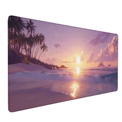 Lila Mousepad XXL 700x300x3MM Schreibtischunterlage, Gaming Mauspad Sonnenuntergang Mouse Pad Wasserdicht und Langlebig Mousepad Groß mit Vernähte Kanten für PC, Laptop, Gaming, Büro, Zuhause Deko Z-1 von Zeipopge