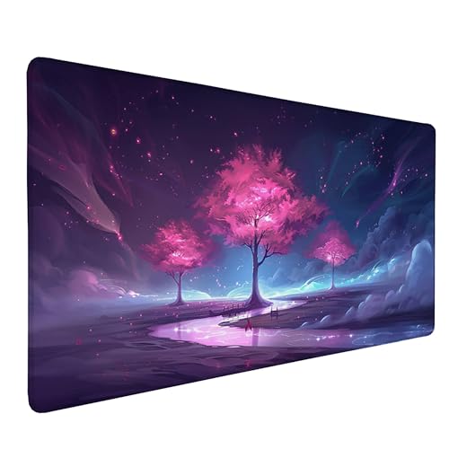 Mauspad Rosa Gaming Mauspad 800x300 Mauspad xxl Optimiert für Gaming-Sensoren Baum Schreibtischunterlage Vernähten Kanten Wasserdicht und Rutschfest Verbessert Präzision und für PC, Laptop Y-O von Zeipopge