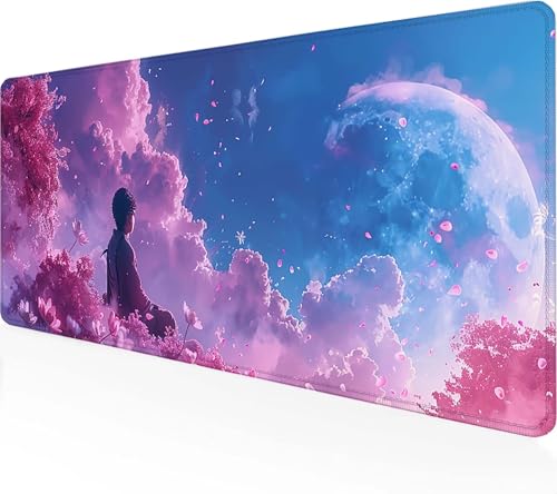 Mauspad Zen, Schreibtischunterlage Rosa Gaming Mousepad XXL 600x300x3 mm, WassXerdicht Anti-Rutsch Mousepad Computer Zubehör Vernähte Kanten Gaming Mauspad für Home Office Spiel, Geschenke 2-F von Zeipopge