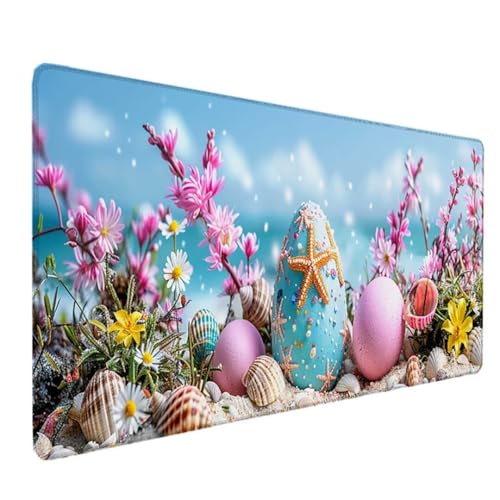 Rosa Mousepad XXL 900x300 MM Schreibtischunterlage, Gaming Mauspad Blume Mouse Pad Wasserdicht und Langlebig Mousepad Groß mit Vernähte Kanten für PC, Laptop, Gaming, Büro, Zuhause Deko Geschenk Y-9 von Zeipopge