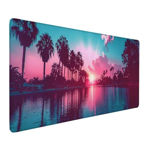 Rosa Mousepad XXL 900x400 MM Schreibtischunterlage, Gaming Mauspad Ozean Mouse Pad Wasserdicht und Langlebig Mousepad Groß mit Vernähte Kanten für PC, Laptop, Gaming, Büro, Zuhause Deko Geschenk B-9 von Zeipopge